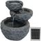 Show in main carousel: Sunnydaze Decor 3-Tier Chiseled Basin Solar Powered Water Fountain with Battery Backup & Submersible Pump, Grey, 17-in slide 1 of 7