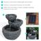 Show in main carousel: Sunnydaze Decor 3-Tier Chiseled Basin Solar Powered Water Fountain with Battery Backup & Submersible Pump, Grey, 17-in slide 3 of 7