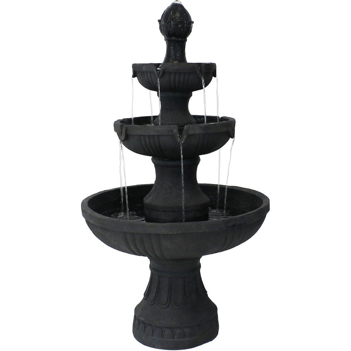 Sunnydaze Decor 3-Tier Flower Blossom Electric Water Fountain