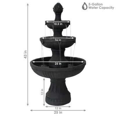 Show full view: Sunnydaze Decor 3-Tier Flower Blossom Electric Water Fountain slide 4 of 10