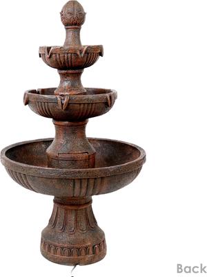 Show full view: Sunnydaze Decor 3-Tier Flower Blossom Outdoor Electric Water Fountain slide 7 of 10