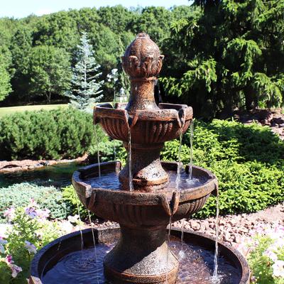 Show full view: Sunnydaze Decor 3-Tier Flower Blossom Outdoor Electric Water Fountain slide 8 of 10