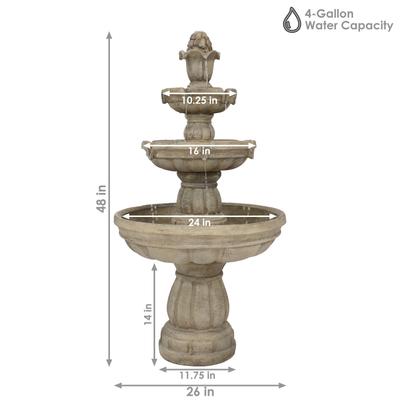 Show full view: Sunnydaze Decor 3-Tier Outdoor Water Fountain slide 4 of 10