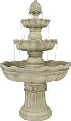 Sunnydaze Decor 3-Tier Pineapple Outdoor Water Fountain