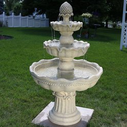 Sunnydaze Decor 3-Tier Pineapple Outdoor Water Fountain slide 2 of 9