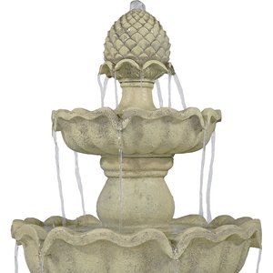Sunnydaze Decor 3-Tier Pineapple Outdoor Water Fountain
