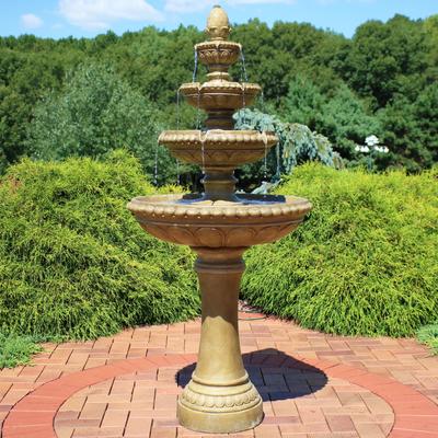 Show full view: Sunnydaze Decor 4-Tier Outdoor Patio Electric Eggshell Water Fountain slide 2 of 10