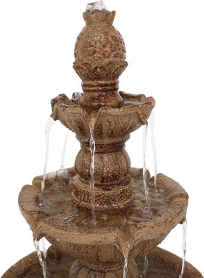 Show full view: Sunnydaze Decor 4-Tier Pineapple Outdoor Water Fountain, Black slide 3 of 10