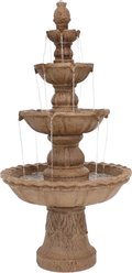 Sunnydaze Decor 4-Tier Pineapple Outdoor Water Fountain, Earth