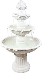 Sunnydaze Decor 4-Tier White Electric Water Fountain