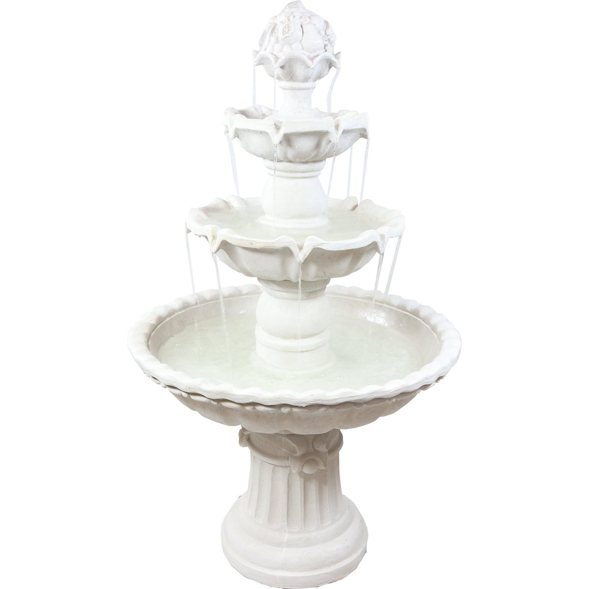 Sunnydaze Decor 4-Tier White Electric Water Fountain