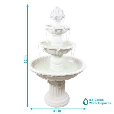 Show full view: Sunnydaze Decor 4-Tier White Electric Water Fountain slide 4 of 10