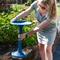 Show in main carousel: Sunnydaze Decor Art Deco Sunburst Cast Aluminum Metal Bird Bath, Blue Patina, 14-in slide 4 of 7