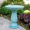 Show in main carousel: Sunnydaze Decor Avignon Ceramic Bird Bath with Lava Finish, Blue Distressed Ceramic Finish, Cyan, 18.75-in slide 2 of 5