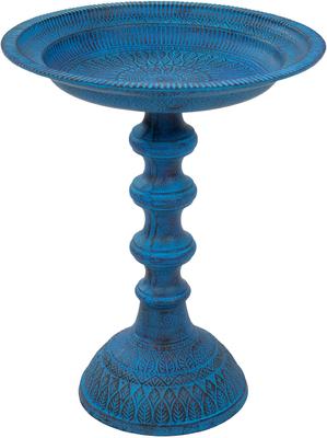 Show full view: Sunnydaze Decor Backyard Beauty Cast Aluminum Metal Bird Bath, Blue Patina, 14.5-in slide 1 of 7