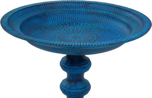 Show full view: Sunnydaze Decor Backyard Beauty Cast Aluminum Metal Bird Bath, Blue Patina, 14.5-in slide 7 of 7