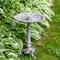 Show in main carousel: Sunnydaze Decor Bird & Blossom Cast Aluminum Metal Bird Bath, Antique Grey, 13-in slide 2 of 7