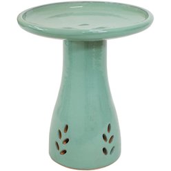 Sunnydaze Decor Classic Outdoor Ceramic Bird Bath, Dark Green