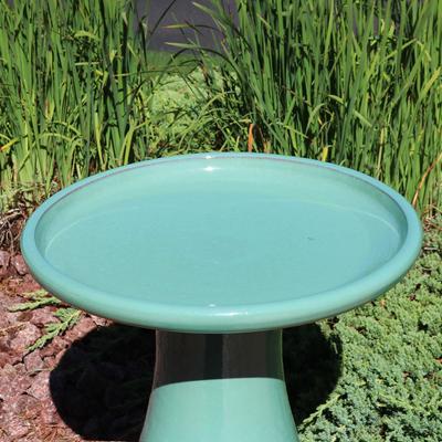 Show full view: Sunnydaze Decor Classic Outdoor Ceramic Bird Bath, Dark Green slide 7 of 9