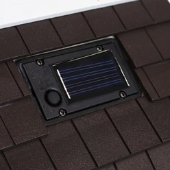 Sunnydaze Decor Cozy Home Wooden Hanging Bird House with Solar String Lights, Light Cream slide 2 of 6