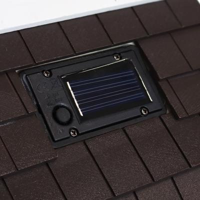 Show full view: Sunnydaze Decor Cozy Home Wooden Hanging Bird House with Solar String Lights, Light Cream slide 6 of 6