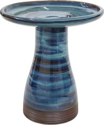 Sunnydaze Decor Duo-Tone Ceramic Bird Bath, Blue