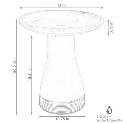 Show full view: Sunnydaze Decor Duo-Tone Ceramic Bird Bath, Blue slide 4 of 9