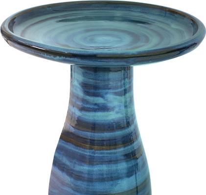 Show full view: Sunnydaze Decor Duo-Tone Ceramic Bird Bath, Blue slide 8 of 9