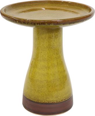 Show full view: Sunnydaze Decor Duo-Tone Ceramic Bird Bath, Dark Yellow slide 1 of 9