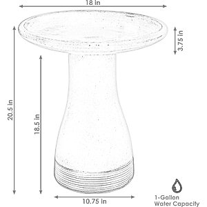 Sunnydaze Decor Duo-Tone Ceramic Bird Bath, Dark Yellow