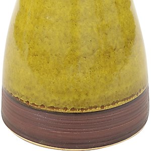 Sunnydaze Decor Duo-Tone Ceramic Bird Bath, Dark Yellow