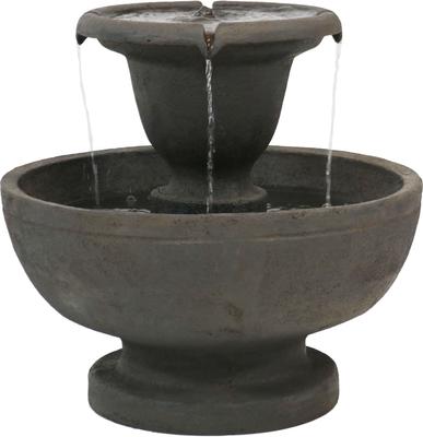 Show full view: Sunnydaze Decor Electric Polyresin 2-Tier Streaming Falls Outdoor Bird Water Fountain, Grey, 25-in slide 1 of 7