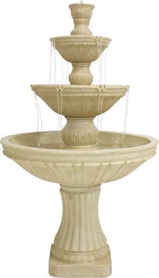 Show full view: Sunnydaze Decor Electric Polystone Classic Style 3-Tier Designer Bird Water Fountain, Light Brown, 55-in slide 1 of 8