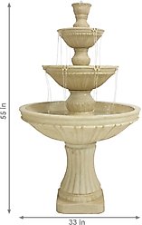 Sunnydaze Decor Electric Polystone Classic Style 3-Tier Designer Bird Water Fountain, Light Brown, 55-in slide 2 of 8