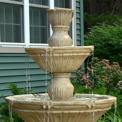 Show full view: Sunnydaze Decor Electric Polystone Classic Style 3-Tier Designer Bird Water Fountain, Light Brown, 55-in slide 6 of 8