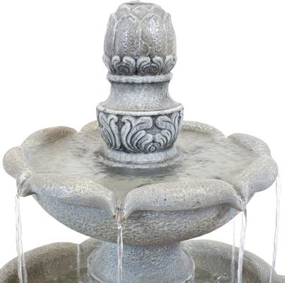 Show full view: Sunnydaze Decor Fiberglass Reinforced Concrete 2-Tier French Garden Design Bird Water Fountain, Dusty Grey, 50-in slide 8 of 8