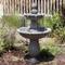 Show in main carousel: Sunnydaze Decor Fiberglass Reinforced Concrete 2-Tier French Garden Design Bird Water Fountain, Dusty Grey, 50-in slide 5 of 8