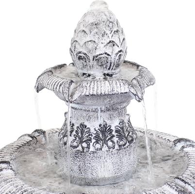 Show full view: Sunnydaze Decor Fiberglass Reinforced Concrete 3-Tier Mediterranean-Inspired Bird Water Fountain, Grey, 50-in slide 9 of 9