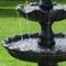 Show in main carousel: Sunnydaze Decor Fiberglass & Resin 4-Tier Grand Courtyard Bird Water Fountain, Black Finish, 80-in slide 6 of 8