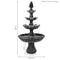 Show in main carousel: Sunnydaze Decor Fiberglass & Resin 4-Tier Grand Courtyard Bird Water Fountain, Black Finish, 80-in slide 4 of 8