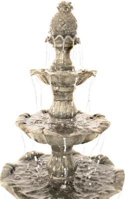 Show full view: Sunnydaze Decor Fiberglass & Resin 4-Tier Grand Courtyard Bird Water Fountain, Light Brown, 80-in slide 7 of 7