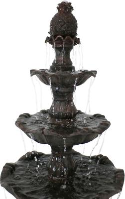 Show full view: Sunnydaze Decor Fiberglass & Resin 4-Tier Grand Courtyard Dark Chestnut Finish Bird Water Fountain, Dark Brown, 80-in slide 9 of 9