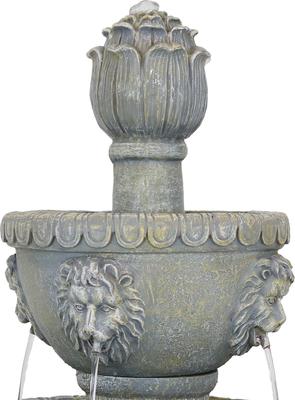 Show full view: Sunnydaze Decor Fiberglass & Resin 4-Tier Lion Head Design Bird Water Fountain, White, 53-in slide 6 of 6