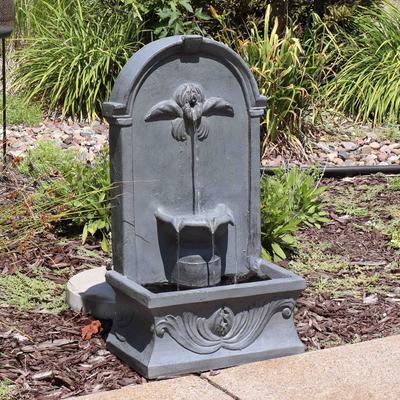 Show full view: Sunnydaze Decor Glass Reinforced Concrete French-Inspired Wall-Mount Bird Water Fountain, Grey, 28-in slide 5 of 8