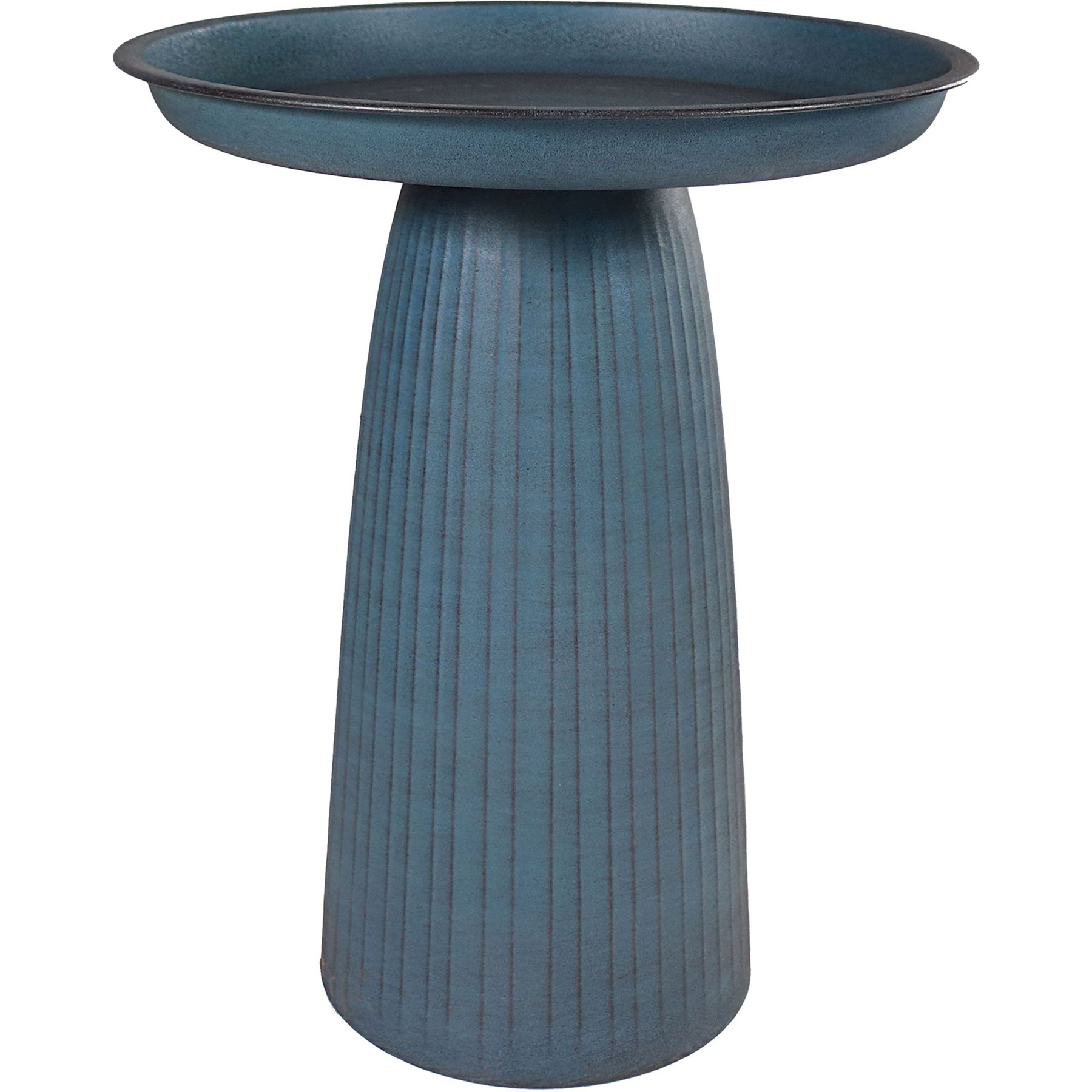Sunnydaze Decor Gleeful Garden Metal Bird Bath, Matte Blue