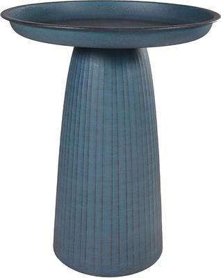 Show full view: Sunnydaze Decor Gleeful Garden Metal Bird Bath, Matte Blue slide 1 of 7