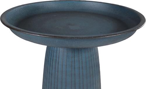 Show full view: Sunnydaze Decor Gleeful Garden Metal Bird Bath, Matte Blue slide 7 of 7