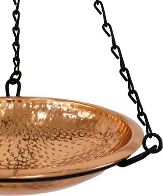 Show full view: Sunnydaze Decor Hand-Hammered Hanging Bird Bath with Detachable Bowl & Hanging Chain, Copper, 17.5-in slide 5 of 5