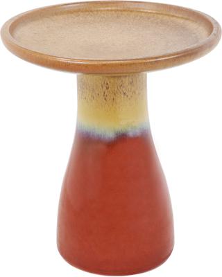 Show full view: Sunnydaze Decor High-Fired Smooth Ceramic Hand-Painted Duo-Tone Lemon Cognac Bird Bath, Red slide 1 of 7