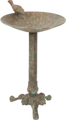 Show full view: Sunnydaze Decor Ivy & Sage Cast Aluminum Metal Bird Bath, Rustic Patina, 12.25-in slide 1 of 9